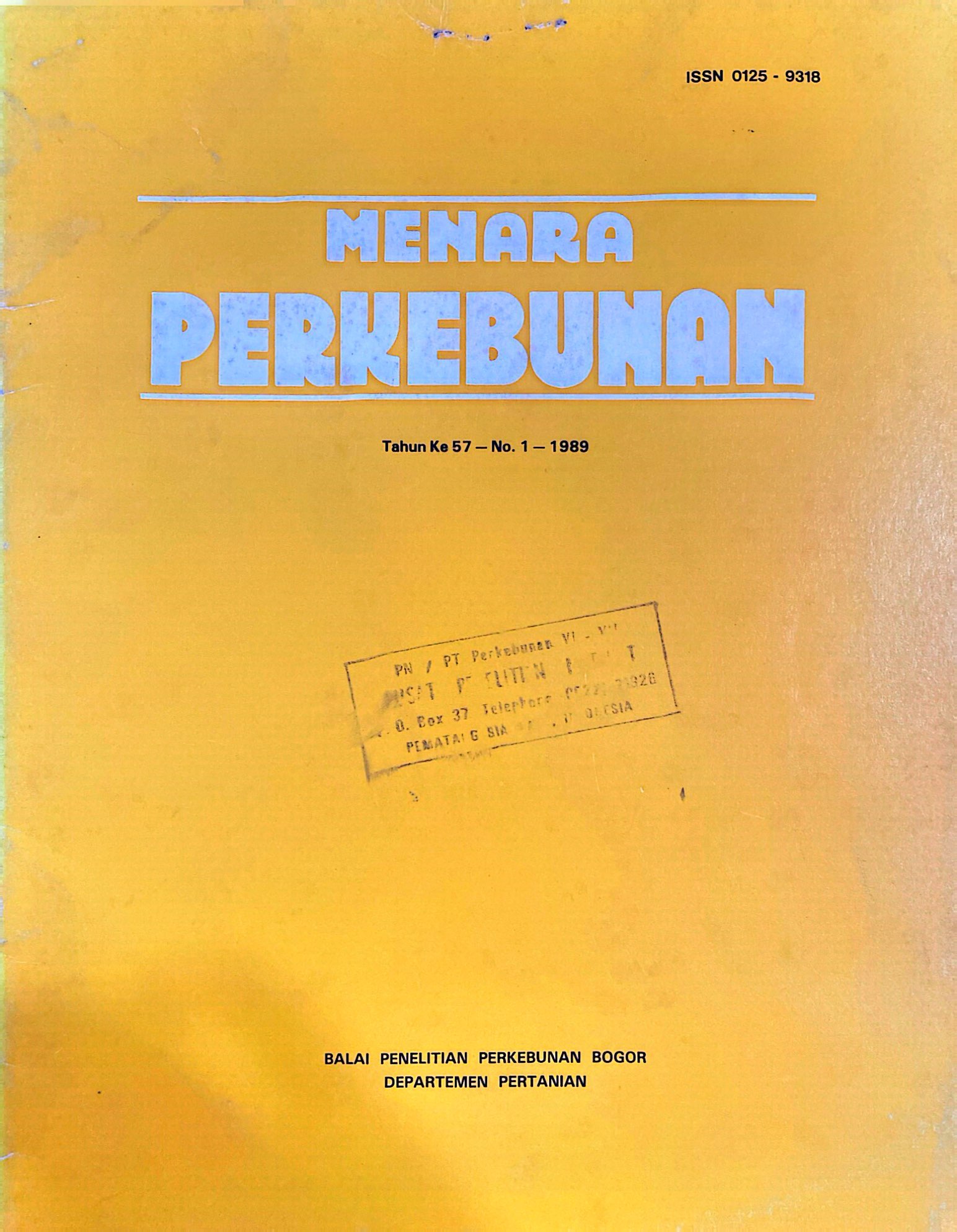 MENARA PERKEBUNAN NO. 57 TAHUN 1989