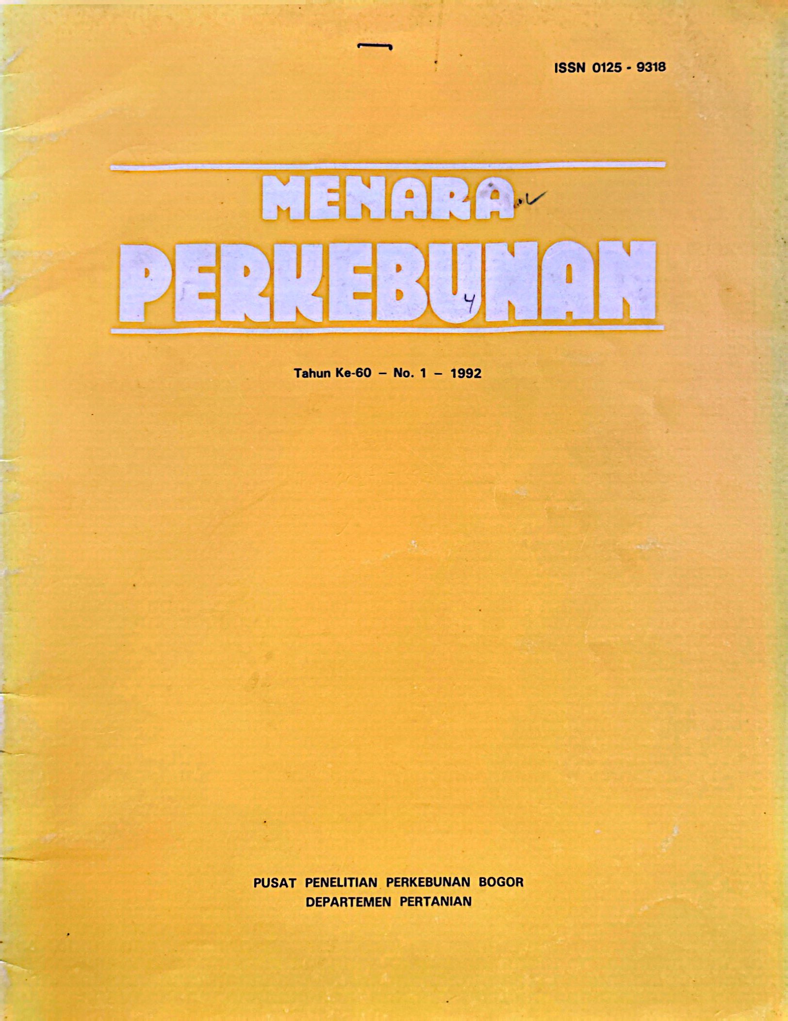 MENARA PERKEBUNAN NO. 60 TAHUN 1992