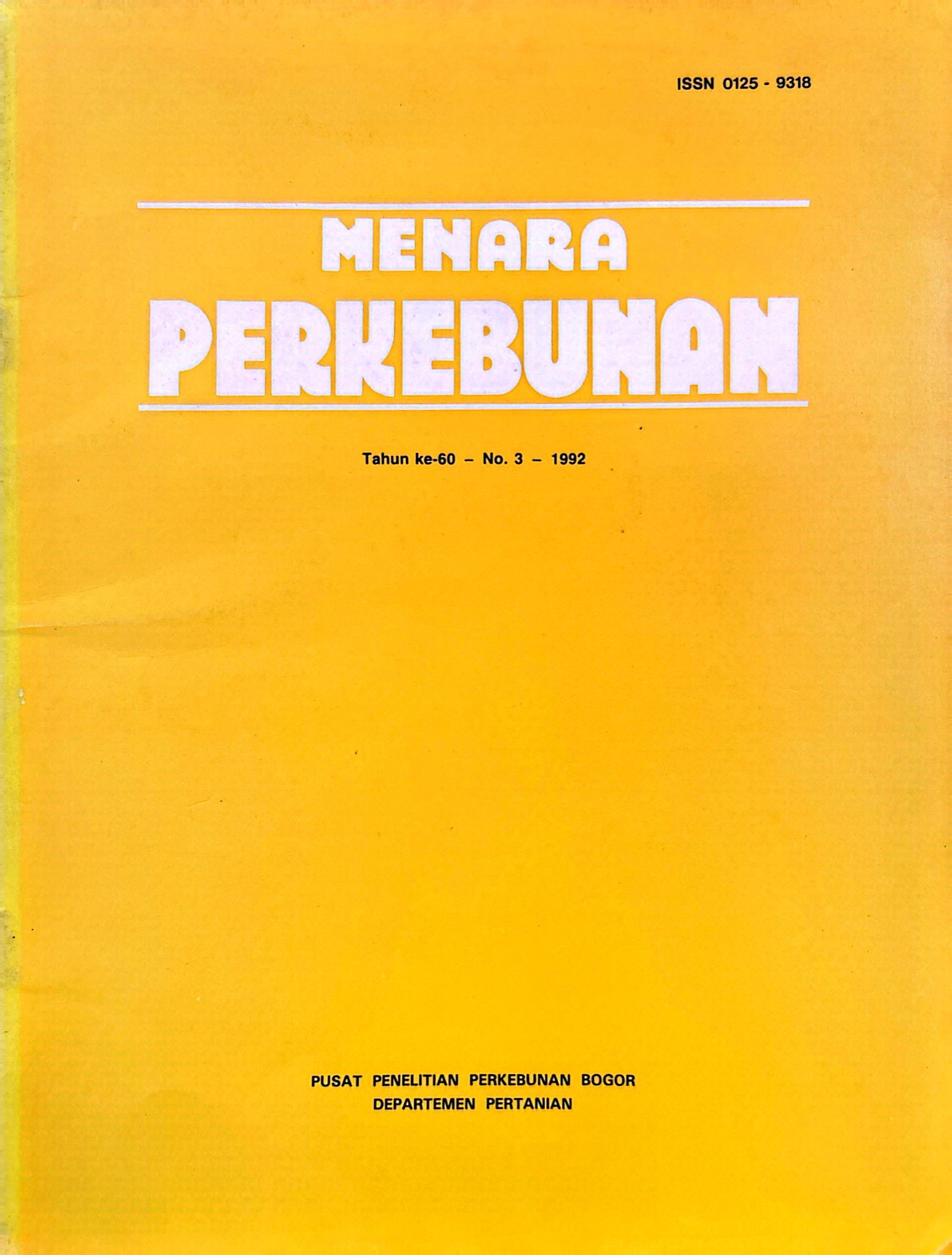 MENARA PERKEBUNAN NO. 60 TAHUN 1992