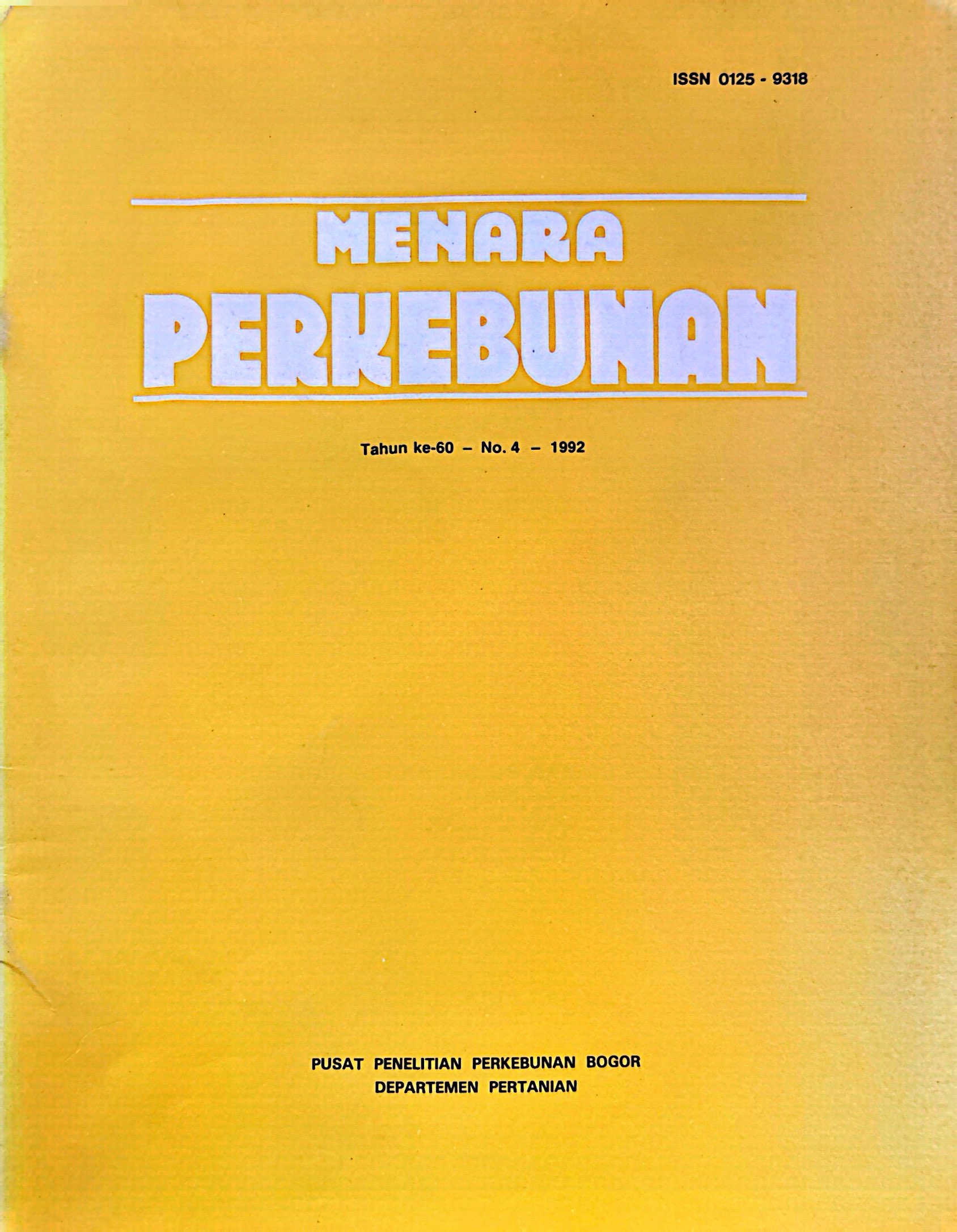 MENARA PERKEBUNAN NO. 60 TAHUN 1992