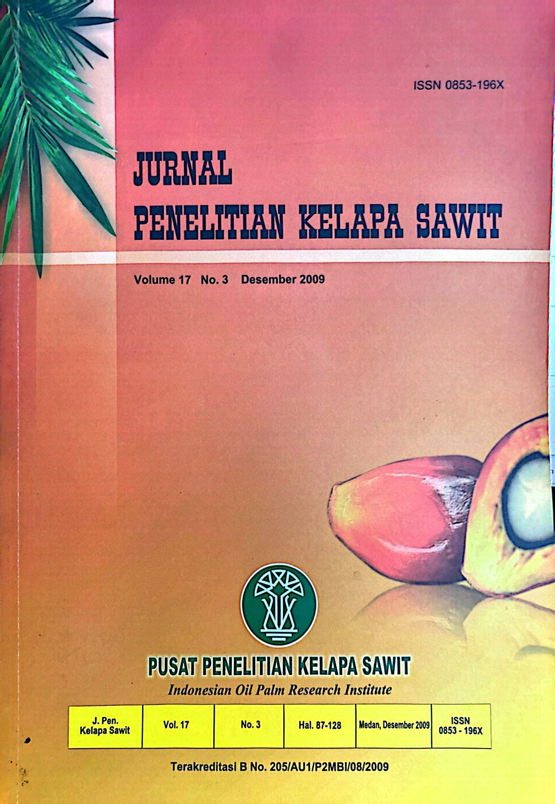 JURNAL PENELITIAN KELAPA SAWIT VOL. 17 NO. 3 TAHUN 2009