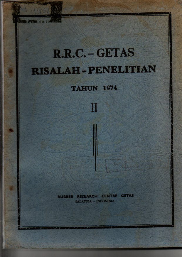 RRC, GETAS RISALAH - PENELITIAN TAHUN 1974