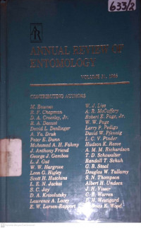 ANNUAL REVIEW OF ENTOMOLOGY