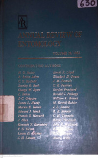 ANNUAL REVIEW OF ENTOMOLOGY