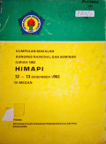 KUMPULAN MAKALAH. KONGRES NASIONAL DAN SEMINAR ILMIAH 1983. HIMAPI 12-13 DESEMBER 1983 DI MEDAN