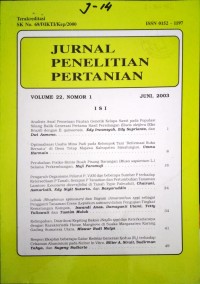 JURNAL PENELITIAN PERTANIAN VOL. 22 (1), JUNI 2003