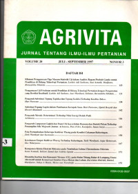 AGRIVITA JURNAL TENTANG ILMU-ILMU PERTANIAN