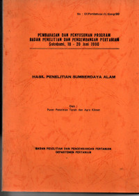 PEMBAHASAN DAN PENYUSUNAN PROGRAM BADAN PENELITIAN DAN PENGEMBANGAN PERTANIAN, SUKABUMI, 18-20 JUNI 1990