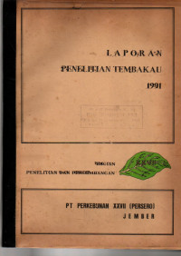 LAPORAN PENELITIAN TEMBAKAU 1991