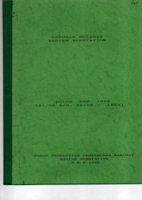 LAPORAN BULANAN BAGIAN SUBSTATION. BULAN SEP. 1992 (21 AGUSTUS S/D. 20/09 - 1992)