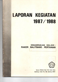 LAPORAN KEGIATAN 1987/1988.