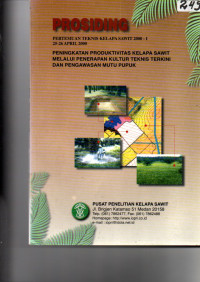 PERTEMUAN TEKNIS KELAPA SAWIT 2000-I, 25-26 APRIL 2000. PENINGKATAN PRODUKTIVITAS KELAPA SAWIT MELALUI PENERAPAN KULTUR TEKNIS TERKINI DAN PENGAWASAN MUTU PUPUK