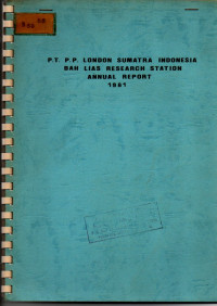 PT.PP LONDON SUMATRA INDONESIA. 1981