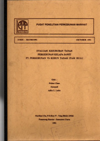 EVALUASI KESUBURAN TANAH PERKEBUNAN KELAPA SAWIT PT. PERKEBUNAN VI-KEBUNN TANAH ITAM HULU