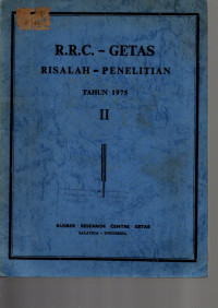 R.R.C. - GETAS. RISALAH - PENELITIAN TAHUN 1975. II