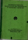 REKOMENDASI PEMUPUKAN TANAMAN KELAPA SAWIT MENGHASILKAN PT. PERKEBUNAN II TAHUN 1989