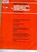 INDONESIAN AGRICULTURAL RESEARCH & DEVELOPMENT JOURNAL