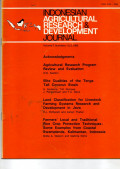 INDONESIAN AGRICULTURAL RESEARCH & DEVELOPMENT JOURNAL