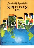 INTERNATIONAL RICE RESEARCH NEWSLETTER. SUBJECT INDEX 1987
