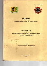 BIOTROP. SEAMEO REGIONAL CENTER FOR TROPICAL BIOLOGY