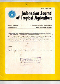 INDONESIAN JOURNAL OF TROPICAL AGRICULTURE