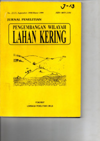 JURNAL PENELITIAN. PENGEMBANGAN WILAYAH LAHAN KERING