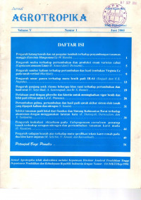 JURNAL AGROTROPIKA. VOLUME V NO. 1 JUNI 2000