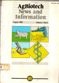 AGBIOTECH NEWS AND INFORMATION. VOL. 1 (4), AUGUST 1989