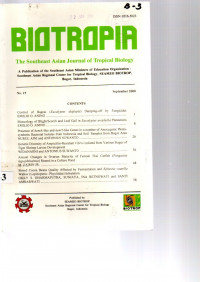 BIOTROPIA THE SOUTHEAST ASIAN JOURNAL OF TROPICAL BOLOGY. NO. 15, SEPTEMBER 2000