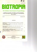 BIOTROPIA THE SOUTHEAST ASIAN JOURNAL OF TROPICAL BIOLOGY NO. 13, SEPTEMBER 1999