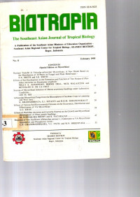 BIOTROPIA THE SOUTHEAST ASIAN JOURNAL OF TROPICAL BIOLOGY. NO. 8, FEBRUARY 1995