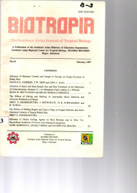 BITROPIA THE SOUTHEAST  ASIAN JOURNAL OF TROPICAL BIOLOGY. NO. 10, FEBRUARY 1997