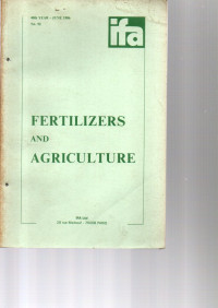 FERTILIZERS AND AGRICULTURE. JUNE 1986. NO. 92