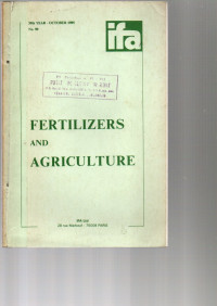 FERTILIZERS AND AGRICULTURE. OCTOBER 1985. NO. 90