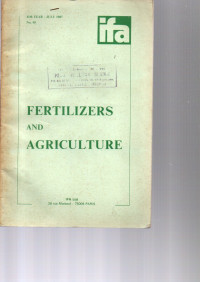 FERTILIZERS AND AGRICULTURE. JULY 1987. NO. 95