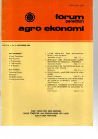 FORUM PENELITIAN AGRO EKONOMI. VOL. 3 (2), DESEMBER 1984