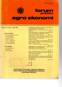 FORUM PENELITIAN AGRO EKONOMI. VOL. 9 (1) JULI 1991