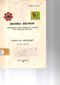 SEAMEO-BIOTROP. SOUTH-EAST ASIAN REGIONAL CENTER FOR TROPICAL BIOLOGY. JULY 1986-JUNE 1987