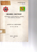 SEAMEO-BIOTROP. SOUTH-EAST ASIAN REGIONAL CENTER FOR TROPICAL BIOLOGY. JULY 1982-JUNE 1983