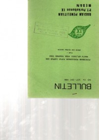 BULLETIN NO. 04 SEP-OKT 1986 ; PERCOBAAN PENGGUNAAN PUPUK CAMPUR DAN WAKTU APLIKASI PADA TANAMAN TEBU